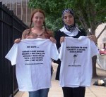 Noor Elashi, founder of FreedomToGive.com, and Beth Freed, H4J advocate.
