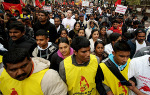 The Tamils gather to protest 'Proscription'.