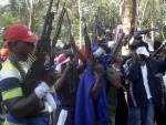 members of the Niger Delta-based Icelanders gang brandishing H&K weapons