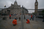Imprisoned in Parliament Square.