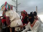 Zapatistas arrive in San Cristóbal (closeup)