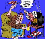 Feeding U.S. public opinion with WAR! (cartoon by Latuff)