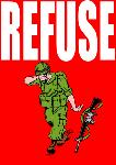 Refuse Israel Defense Forces (cartoon by Latuff)