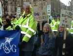 Manchester Airport strikers demo 23rd Feb