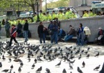 Earlier on the police practice on the pigeons