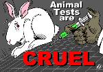 Animal tests are CRUEL (cartoon by Latuff)