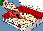 Israeli war crimes and pizza (by Latuff)
