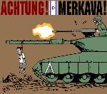 Israeli tank kills seven in refugee camp (by Latuff)