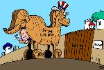 In the ass of Trojan horse (by Latuff)