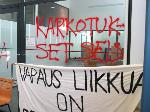 Pics from the anti-deportation action in Helsinki, Finland