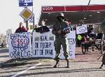 ESSO fuelstation blocked for one hour in Amsterdam