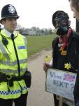 cops questions protestor