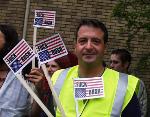 Mark Thomas called for a solidarity action at the police station in Edinburgh