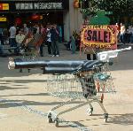 trolly full of weapons