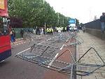 crash barriers dragged into road 2