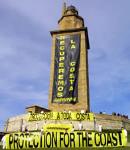 Greenpeace over the Hercules Tower in A Corunha, Galiza