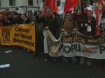 An British contingent, CND and Globilise Resistance march together