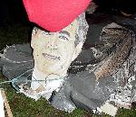 Bush statue toppled