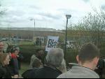 Protesters look towards Belmarsh Prison