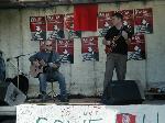 Edinburgh blues singer Tam White (left) entertains the crowd.
