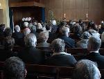 The funeral service, at Chester Crematorium, standing room only.