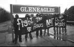 protest at Gleneagles train station