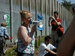 Scottish Socialist Party MSP Carolyn Leckie addresses the crowd.