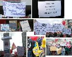 creative unorganised citizens march in Berlin with self made placards