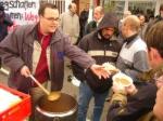 local radio co set up soup kitchen at picket