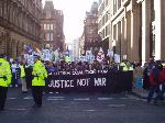 Start of march in Hanover street, off George Square, Glasgow.