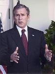 Mr. Bush is displaying facial droop typical of strokes.