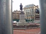 George Square being refurbished. Statues are of Robert Peel and Prince Albert.