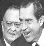 FBI Director J Edgar Hoover (left) with President Richard Nixon.