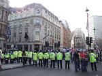 Police Line at Traf Sq as March Enters Square