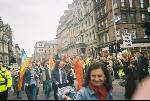 Marching along St Vincent Street, Glasgow.