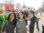 Jinny Nagra, Salma Iqbal and Nazia Hussain are all smiles at the demonstration