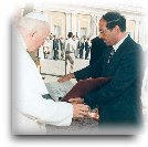 A:\Dr. Jack Shepard receiving a Papal Blessing for his Middle East Peace efforts