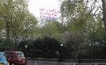 banner is directly opposite BP HQ - unmissable