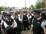 Crowd penned in near Hackney's Tesco megastore