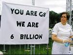 'You are G8, we are 6 billion' message