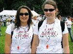 Birmingham girls wearing their Make Poverty History message T-shirts in Scotland