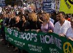 Bianca Jagger and other lead the march through Trafalgar Square