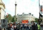 We marched round the corner of Trafalgar Square