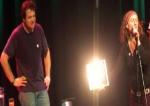 Helen from undercurrents presents MISTY to Mark Thomas