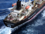 Greenpeace graffiti on Whaling supply ship