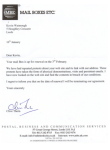Letter from MBE to the BPP's mail-rat Kev Watmough