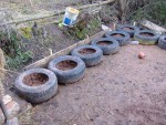 tyres laid out