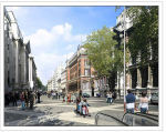 Artist impression of shared street in Exhibition Road