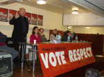 George Galloway MP speaking at the Respect meeting in Birmingham