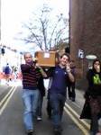 Coffin procession around streets near LIPA